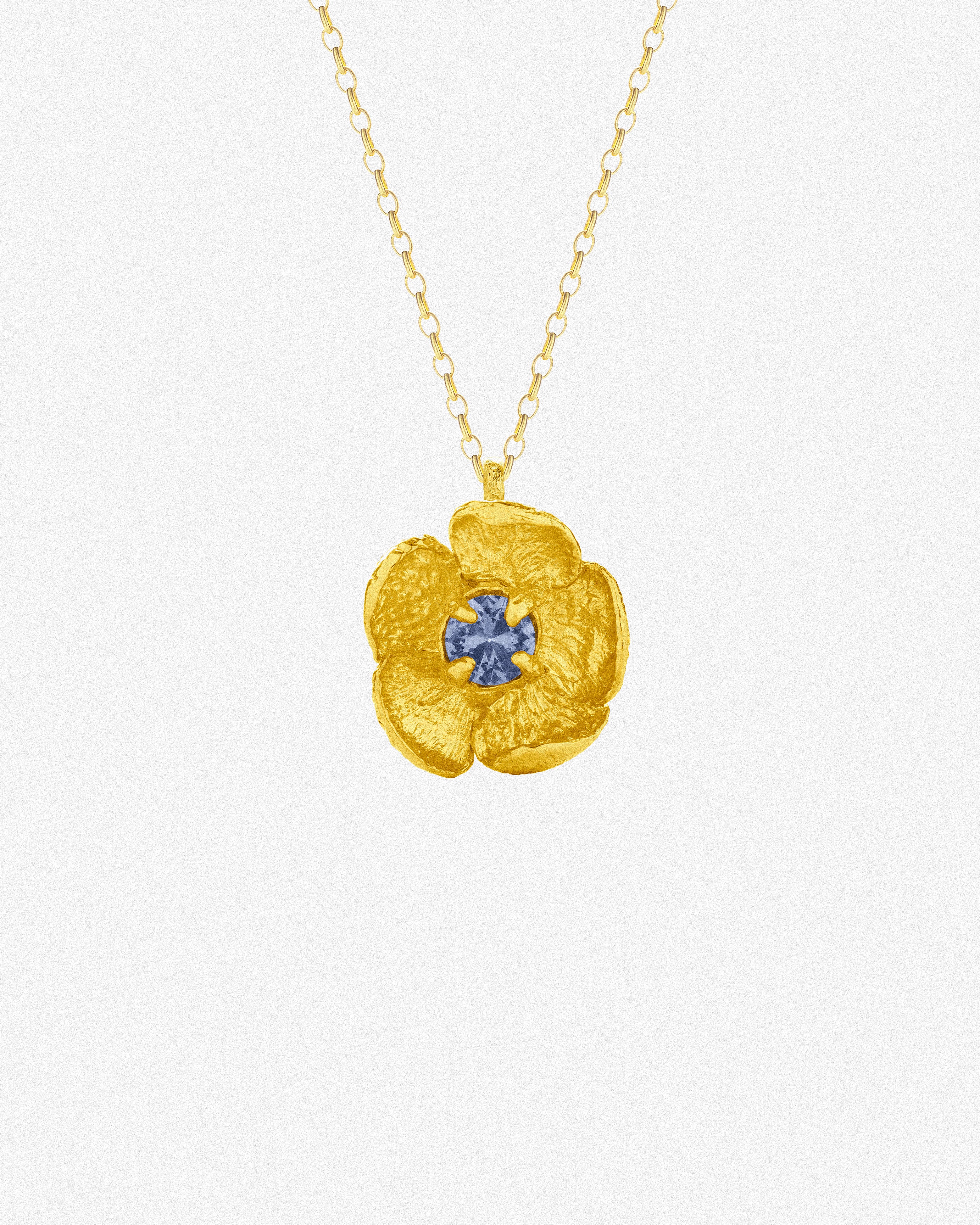 Gold Bloom Necklace / Blue