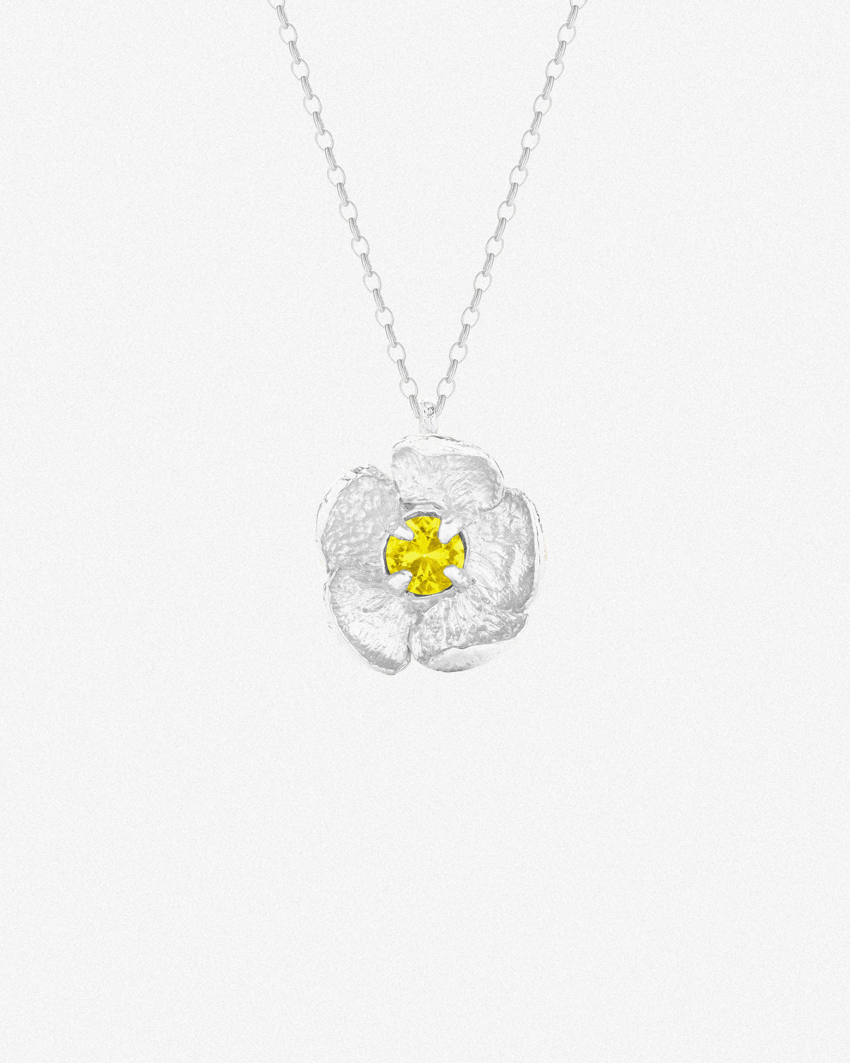 Silver Bloom Necklace / Yellow