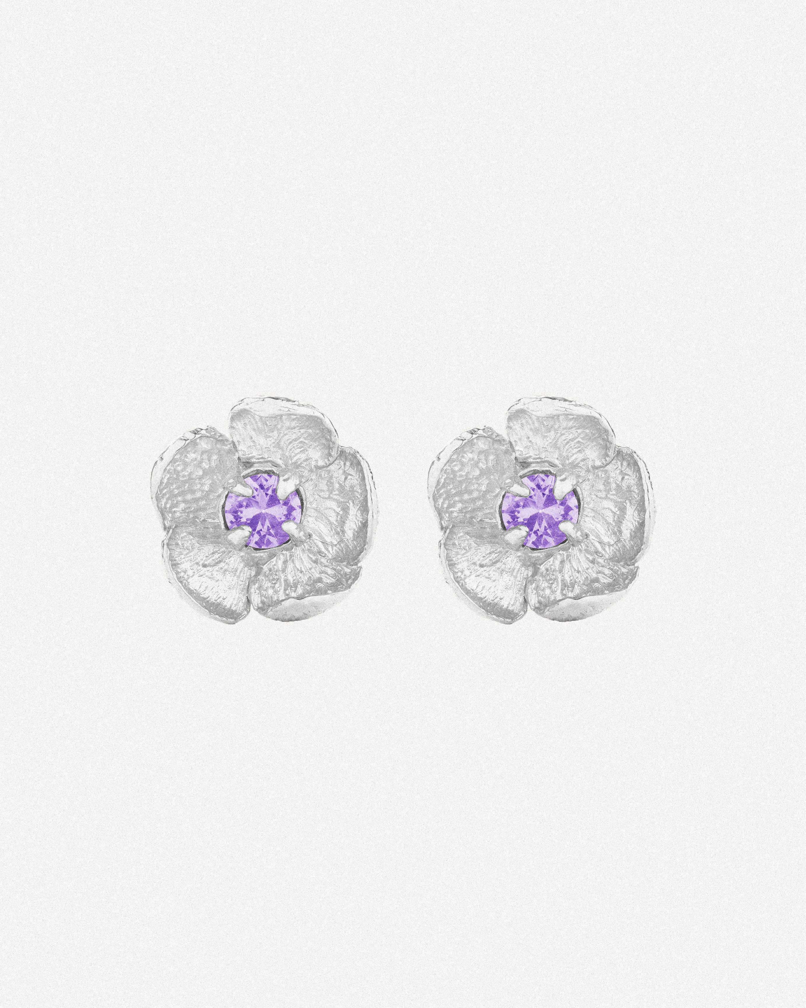 Silver Bloom Earrings / Lilac