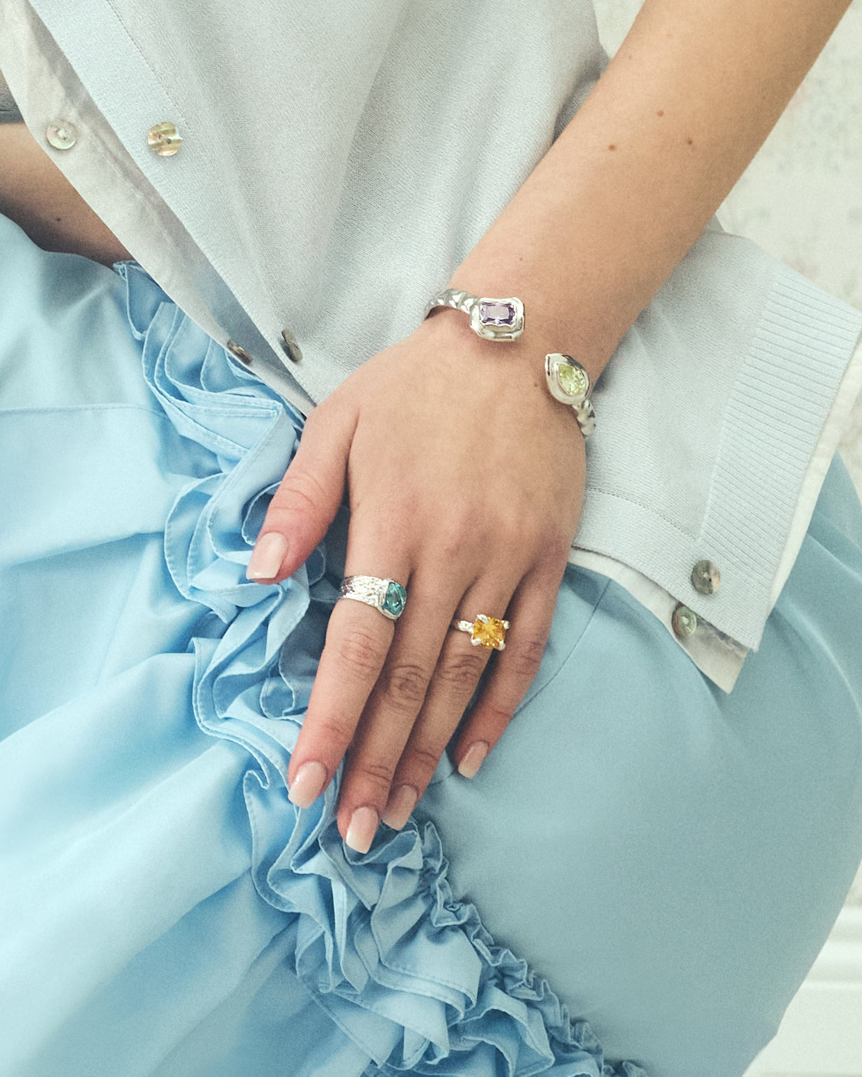 Silver Julia Lilac Green