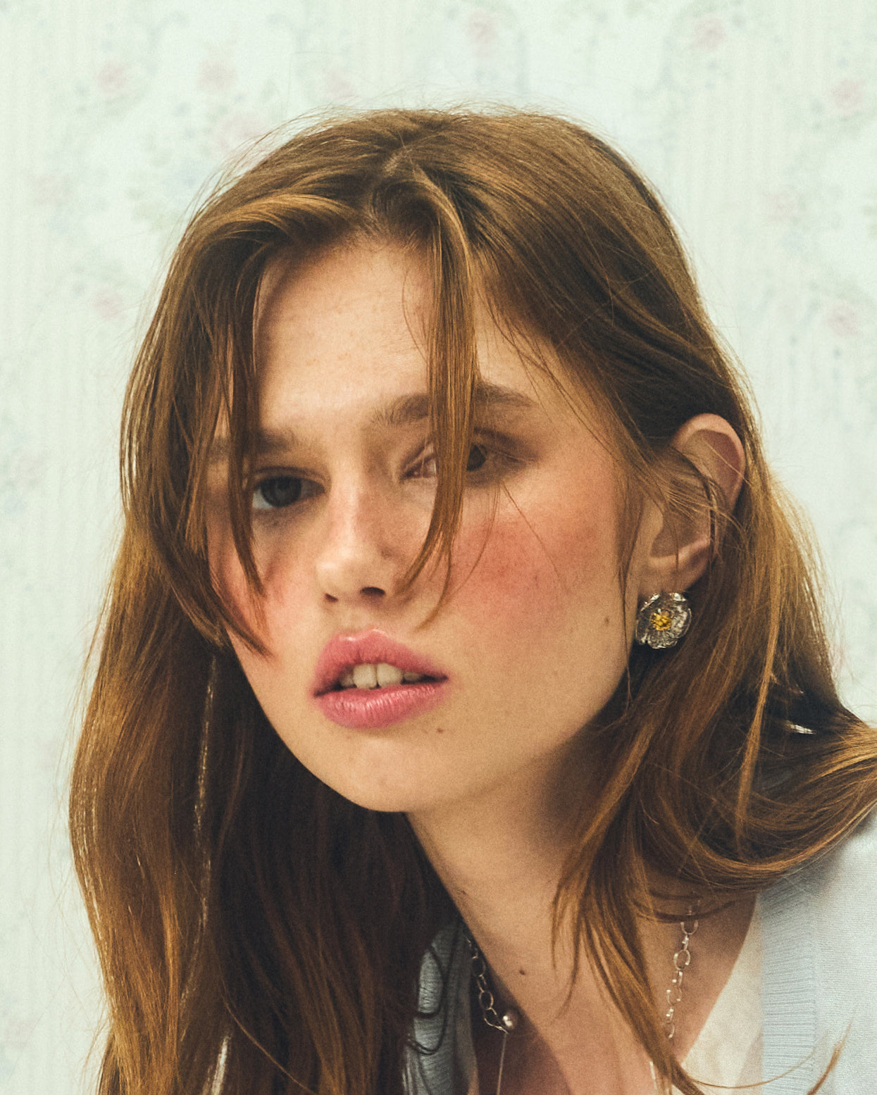 Silver Bloom Earrings / Yellow