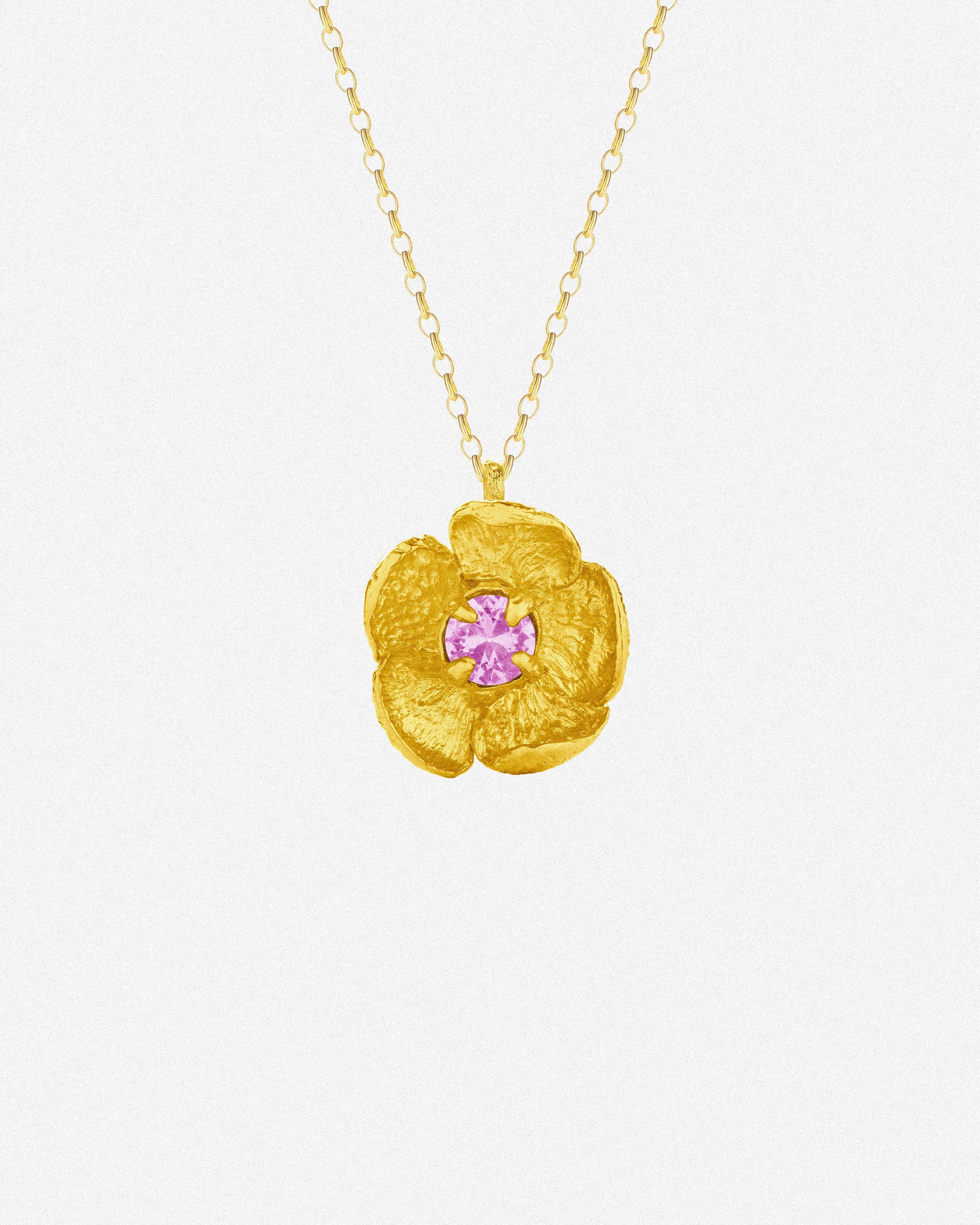 Gold Bloom Necklace / Pink