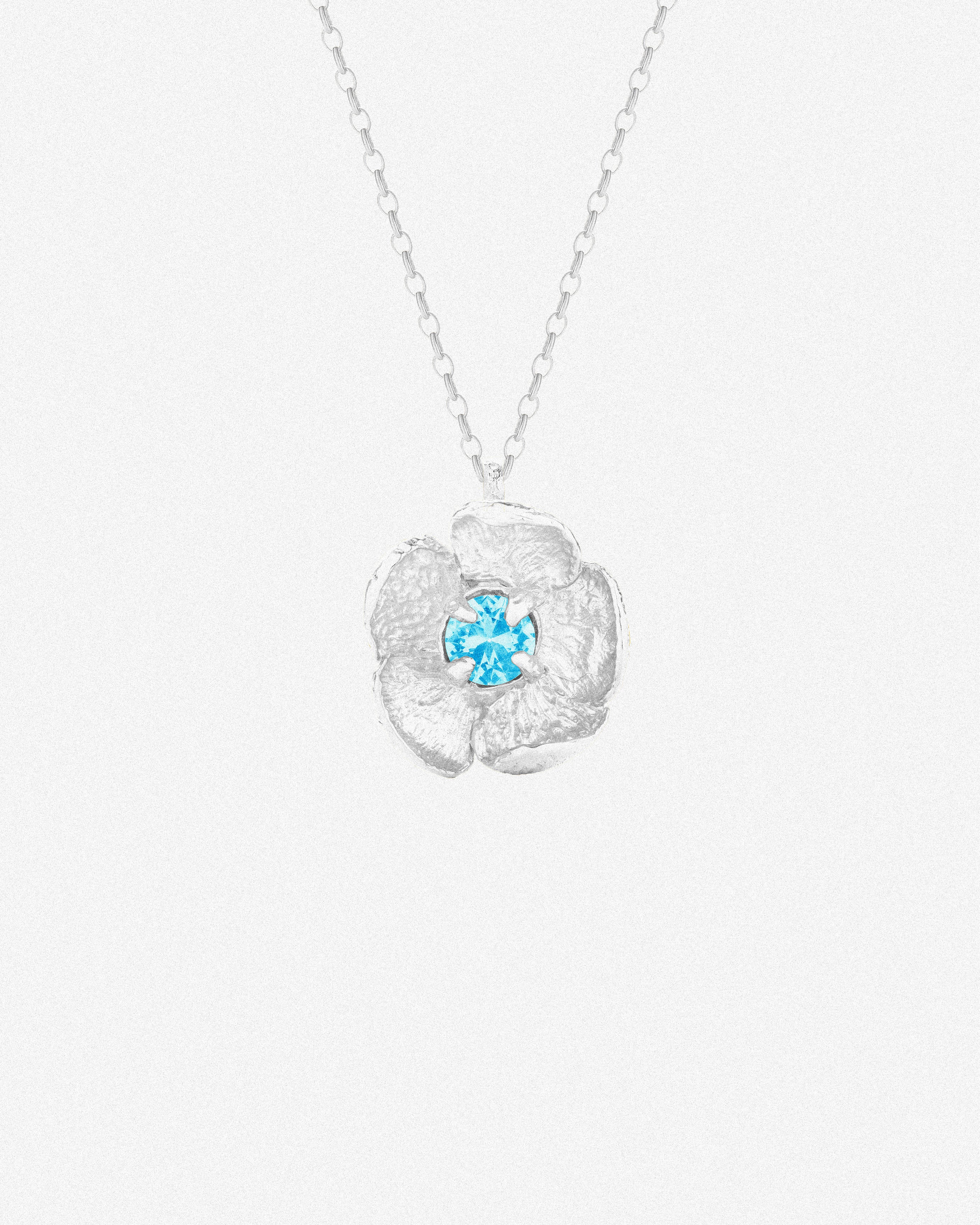 Silver Bloom Necklace / Blue