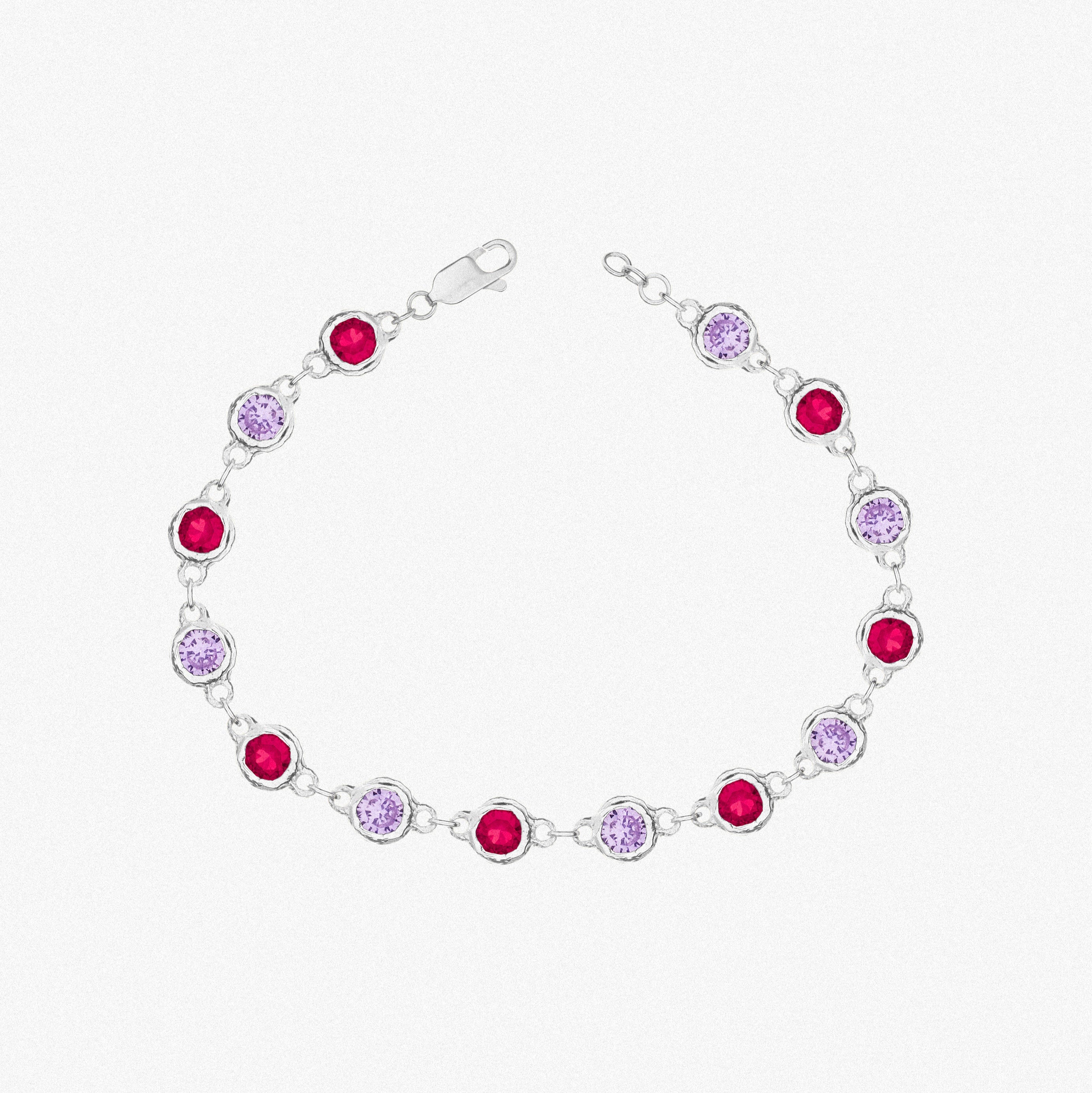 Silver Madeleine Fuchsia & Lilac