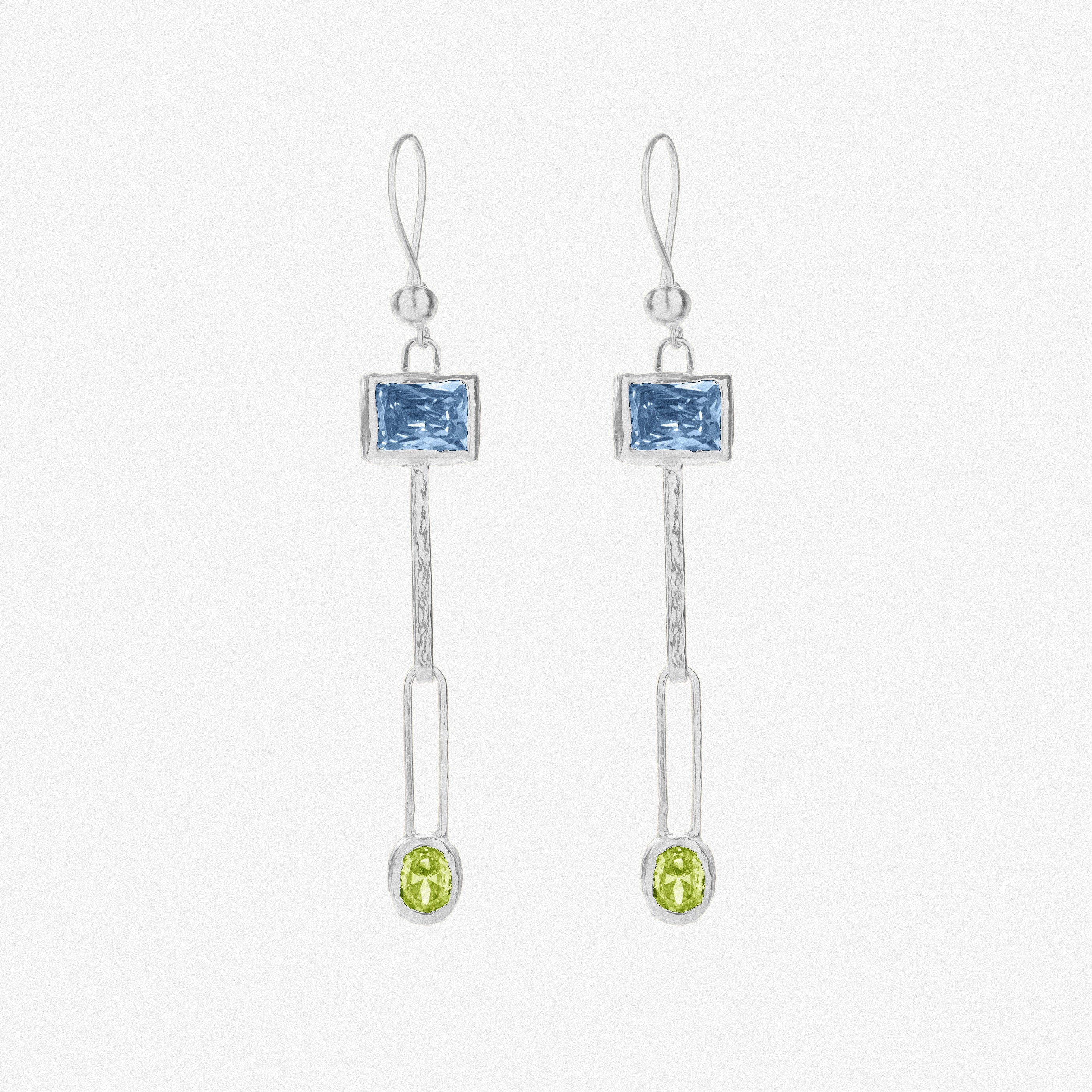 Silver Claire Blue & Green