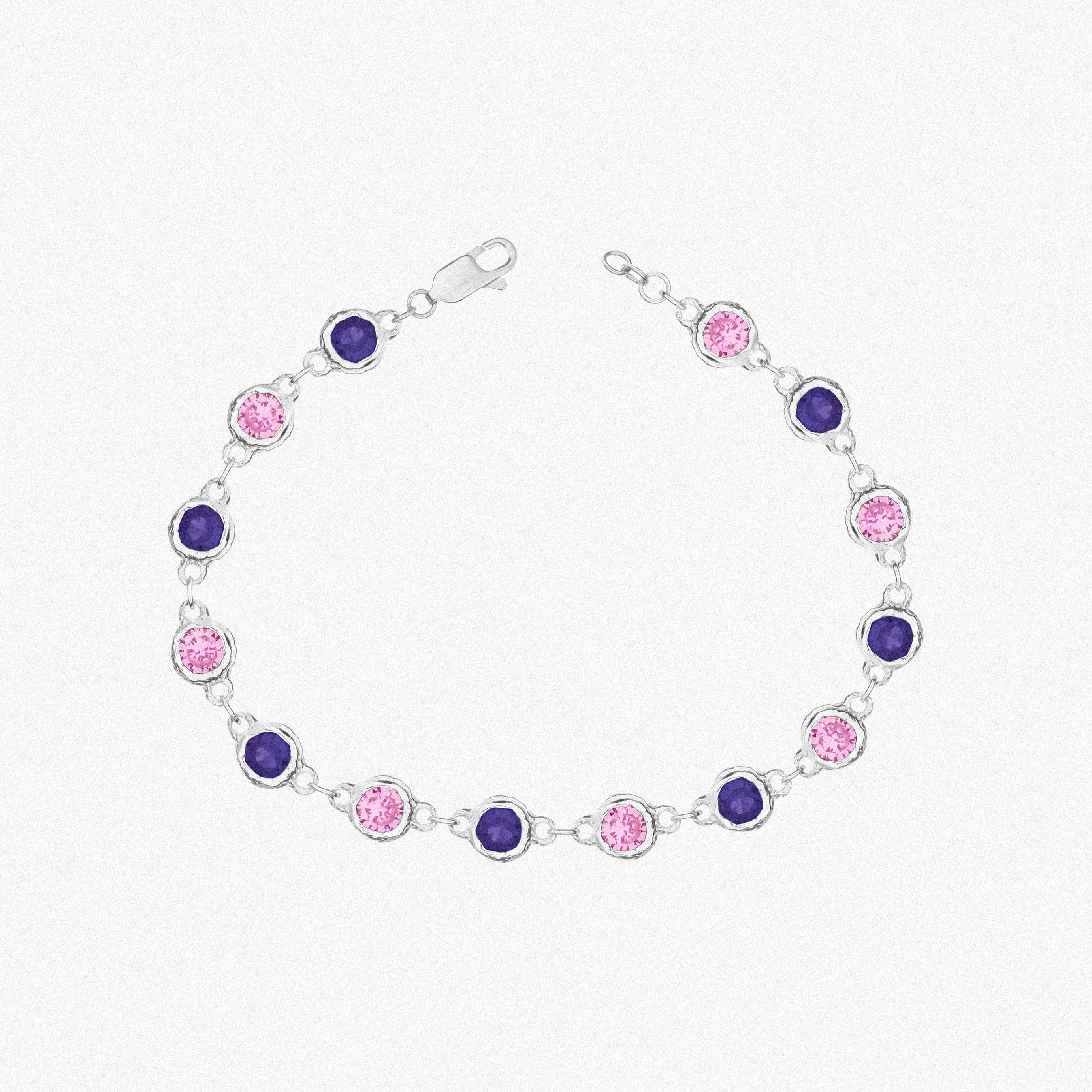 Silver Madeleine Purple & Pink