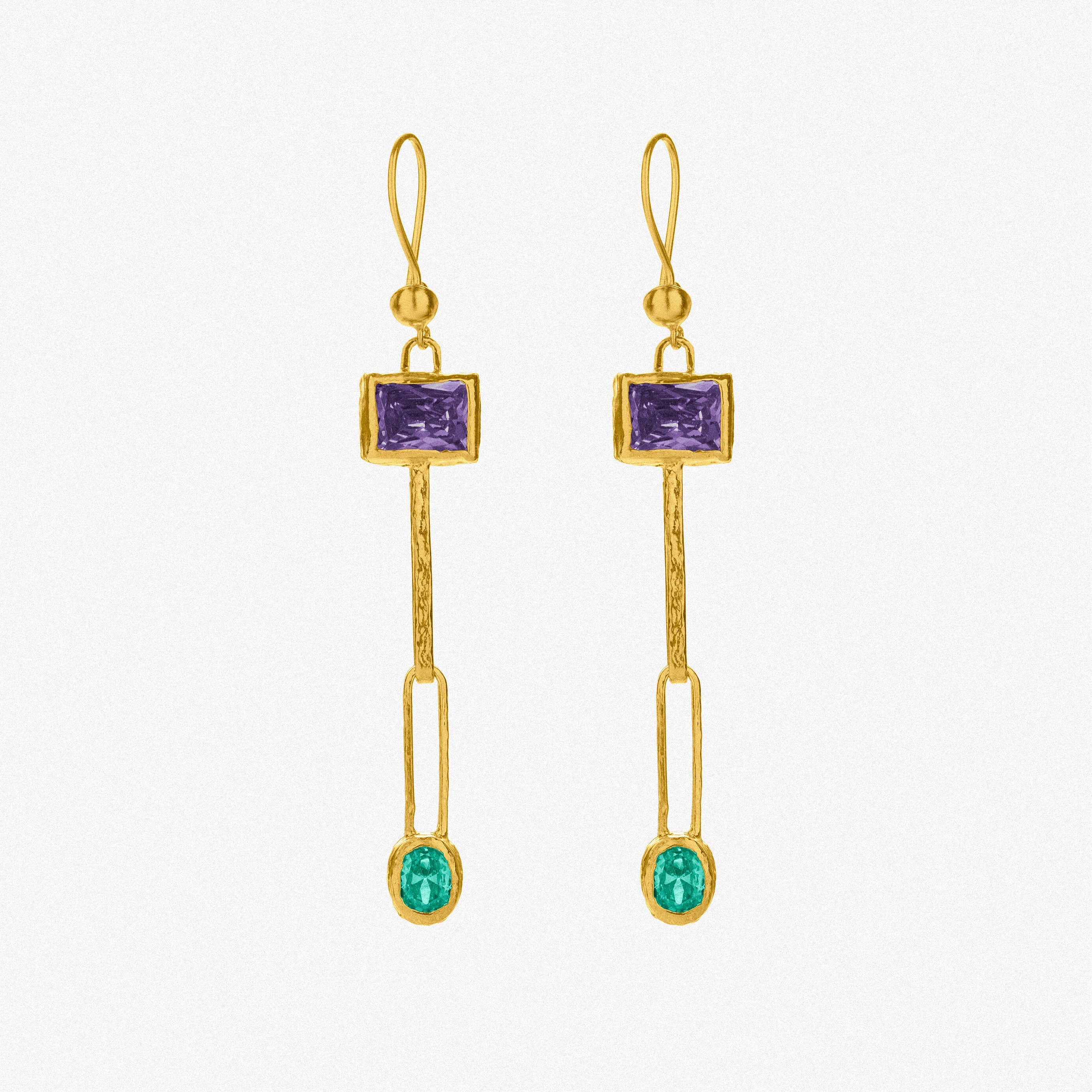 Gold Claire Purple & Green