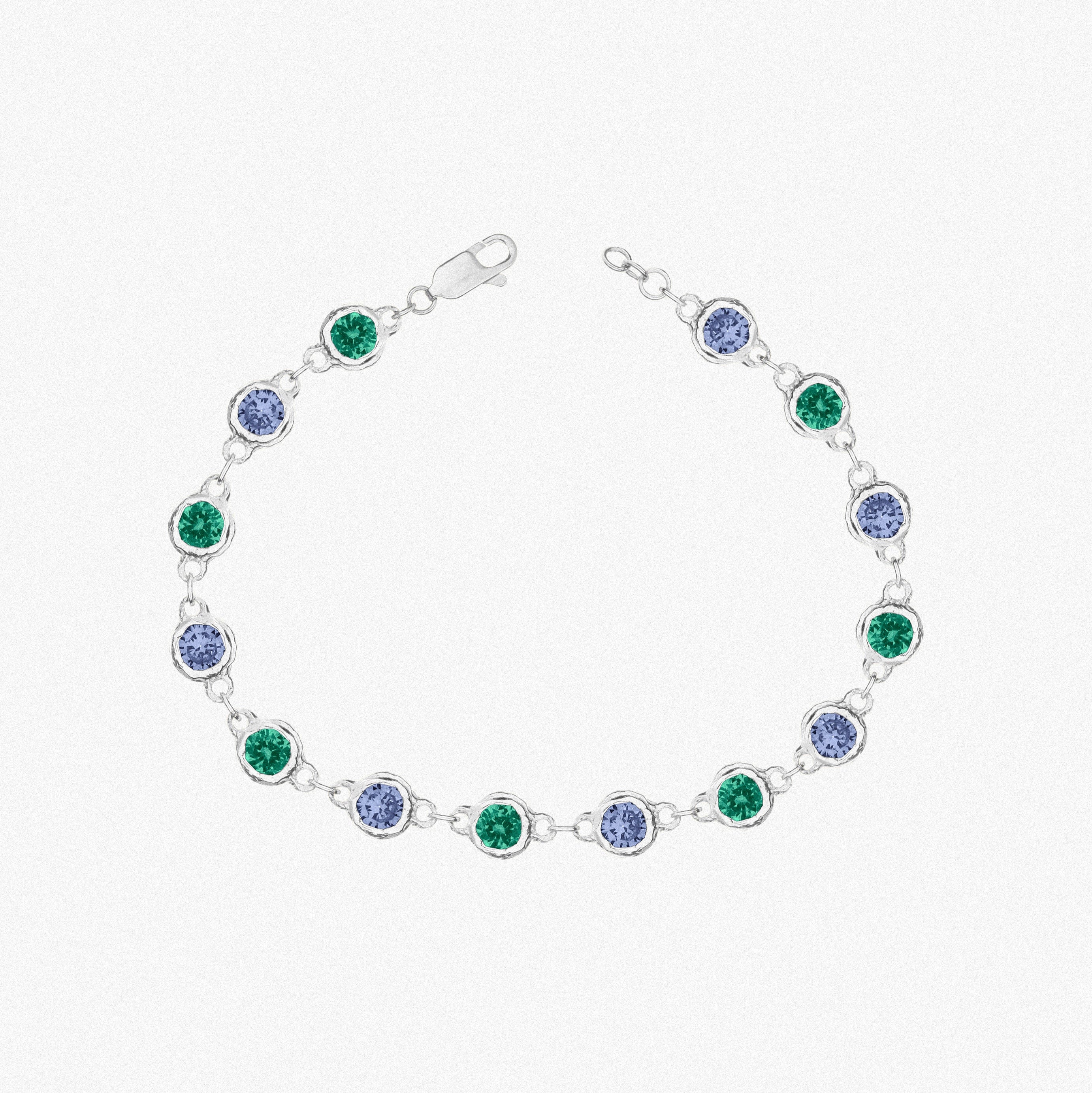 Silver Madeleine Blue & Green