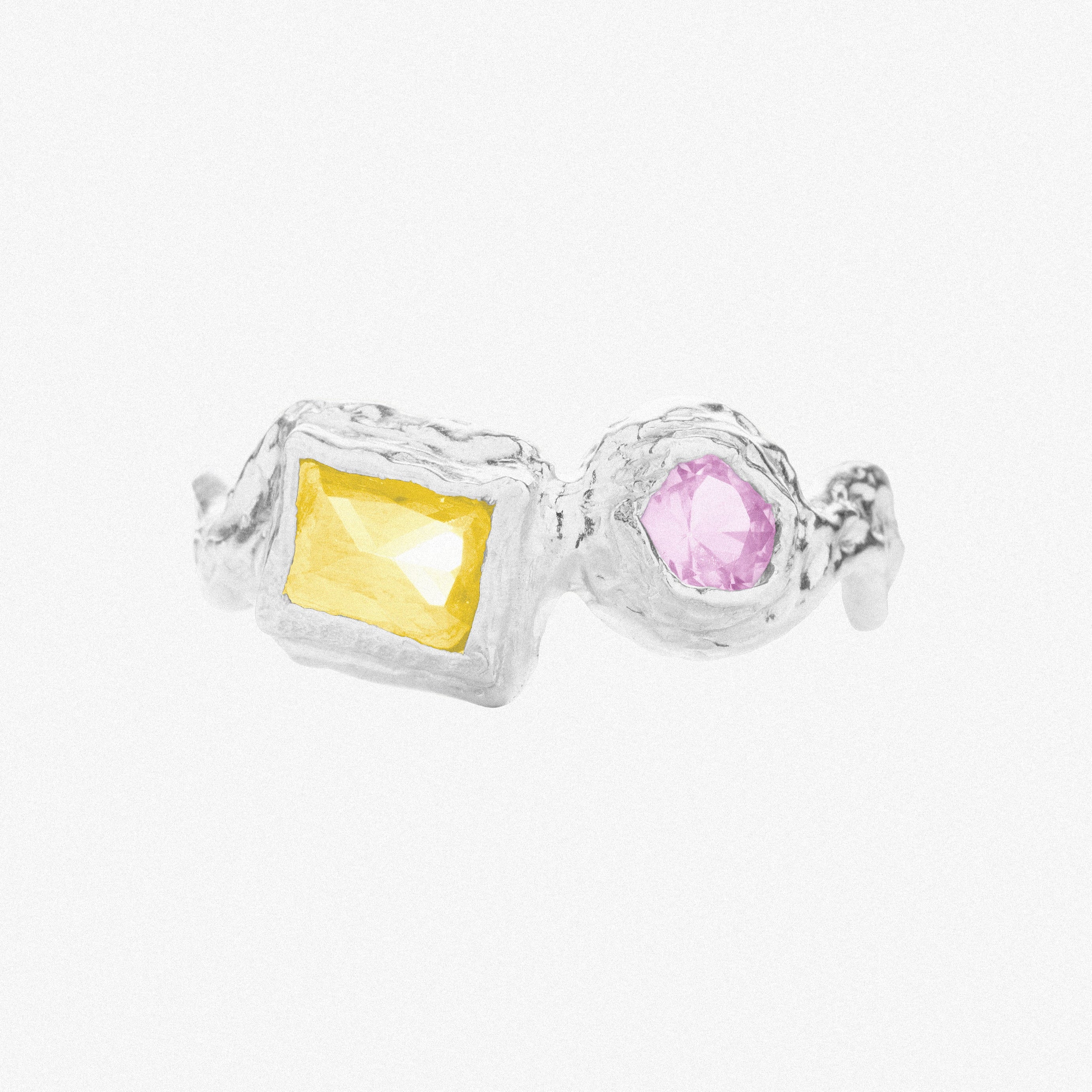 Silver Louise Yellow & Pink